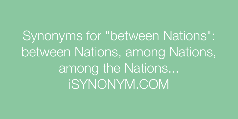 Synonyms between Nations
