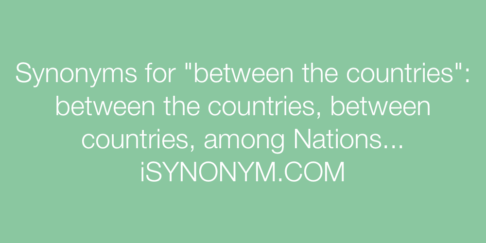 Synonyms between the countries