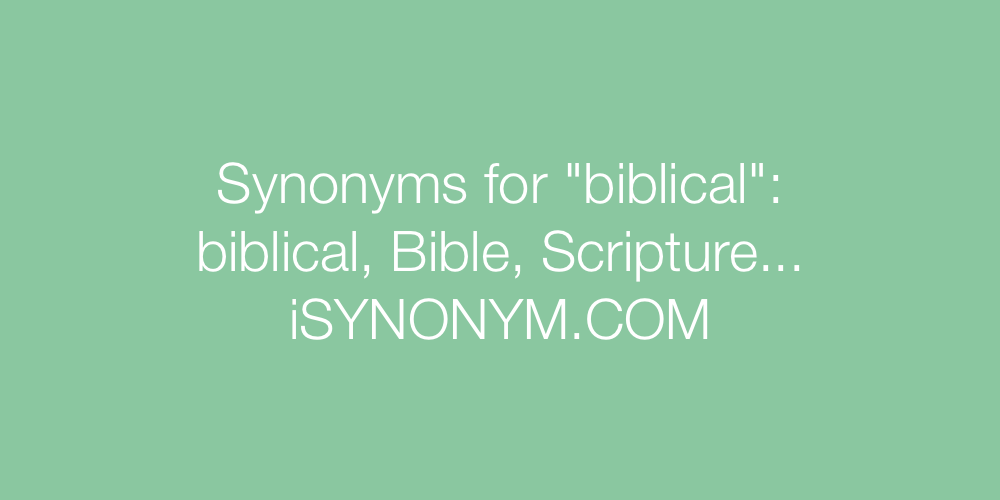 Synonyms biblical