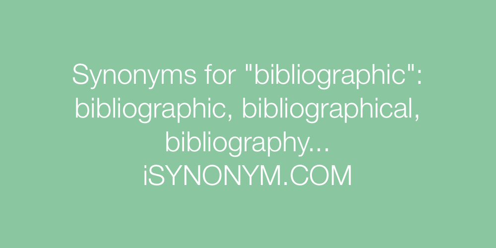 Synonyms bibliographic