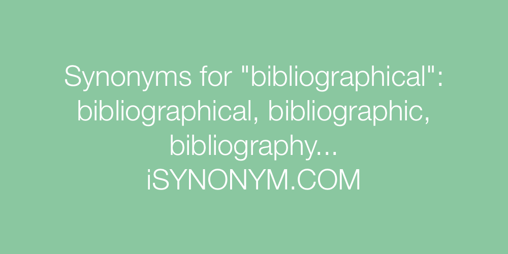 Synonyms bibliographical