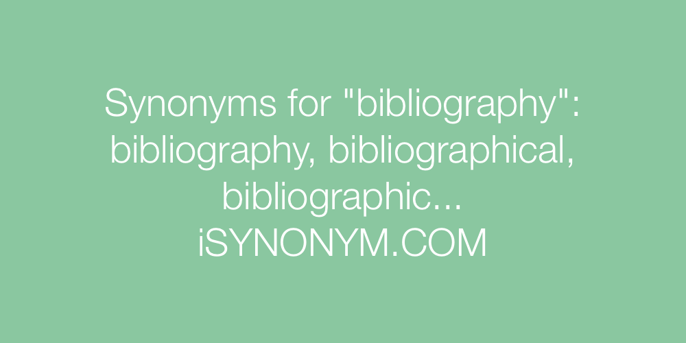Synonyms bibliography