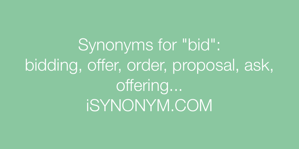 Synonyms bid