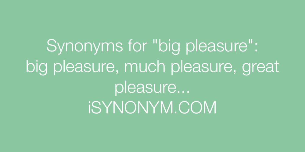 Synonyms big pleasure