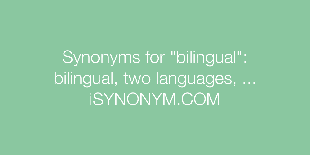 Synonyms bilingual