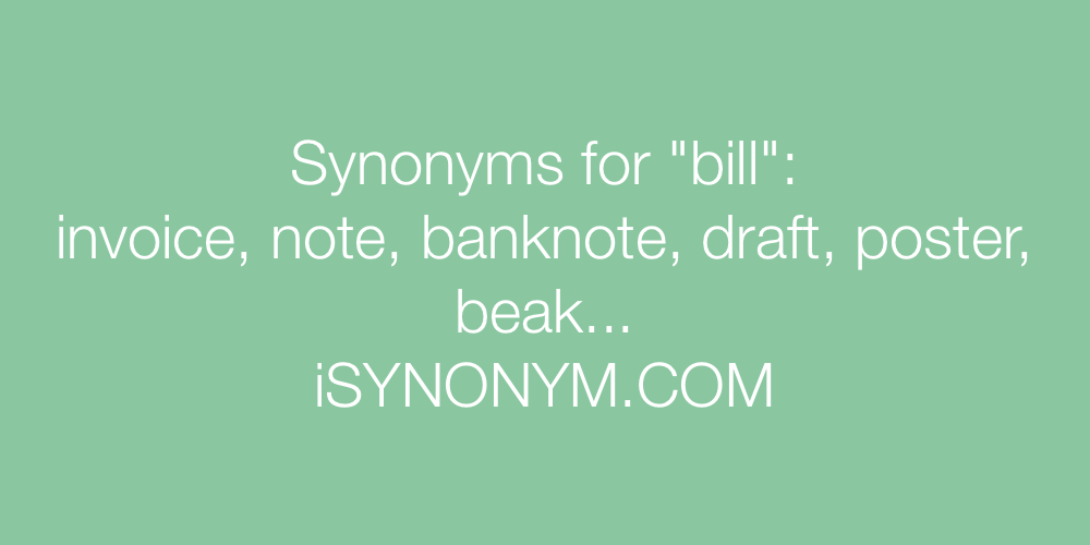 Synonyms bill