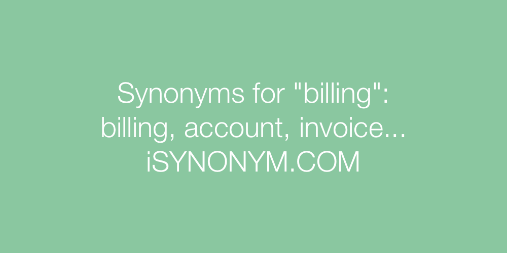 Synonyms billing