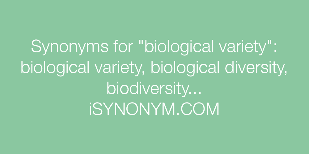 Synonyms biological variety