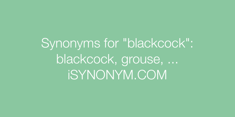 Synonyms blackcock