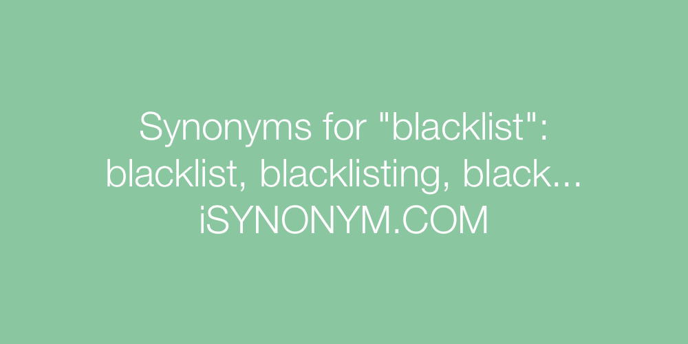 Synonyms blacklist