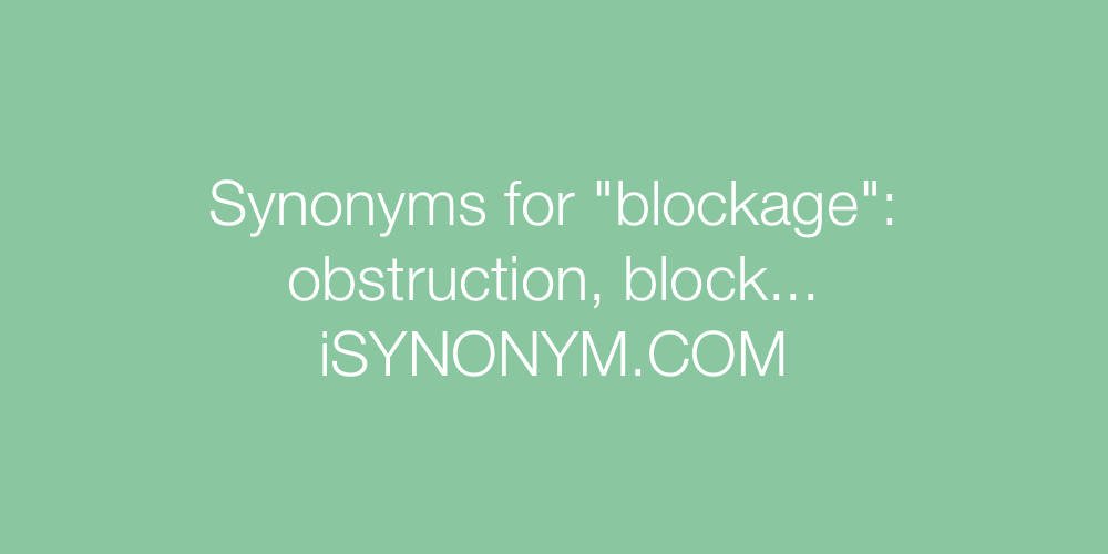 Synonyms blockage