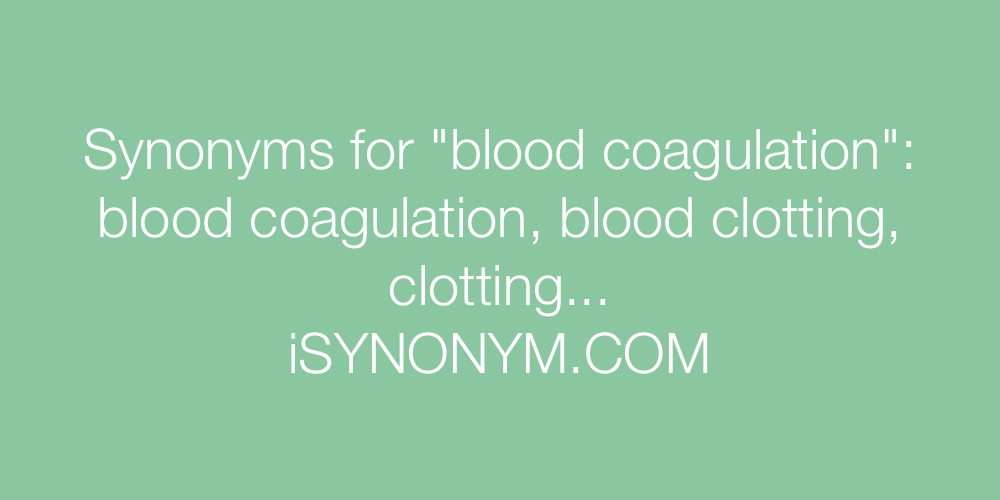Synonyms blood coagulation