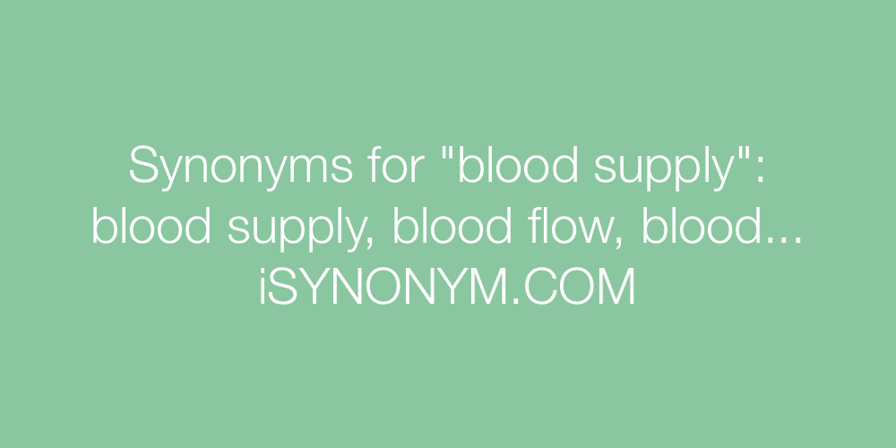 Synonyms blood supply