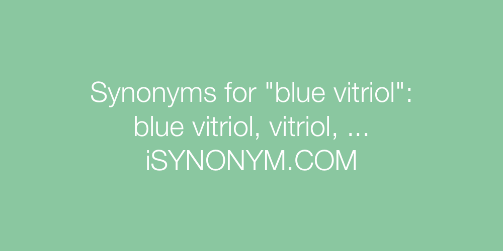 Synonyms blue vitriol