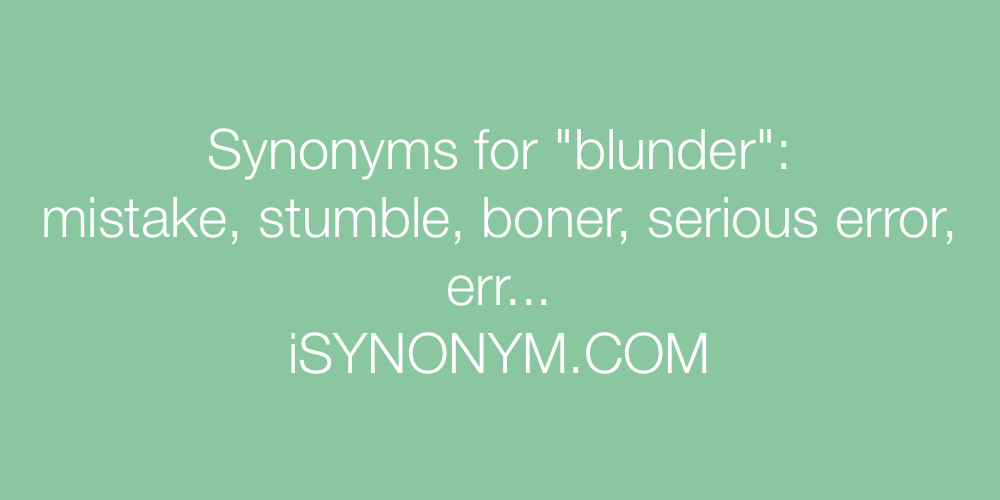 Synonyms blunder
