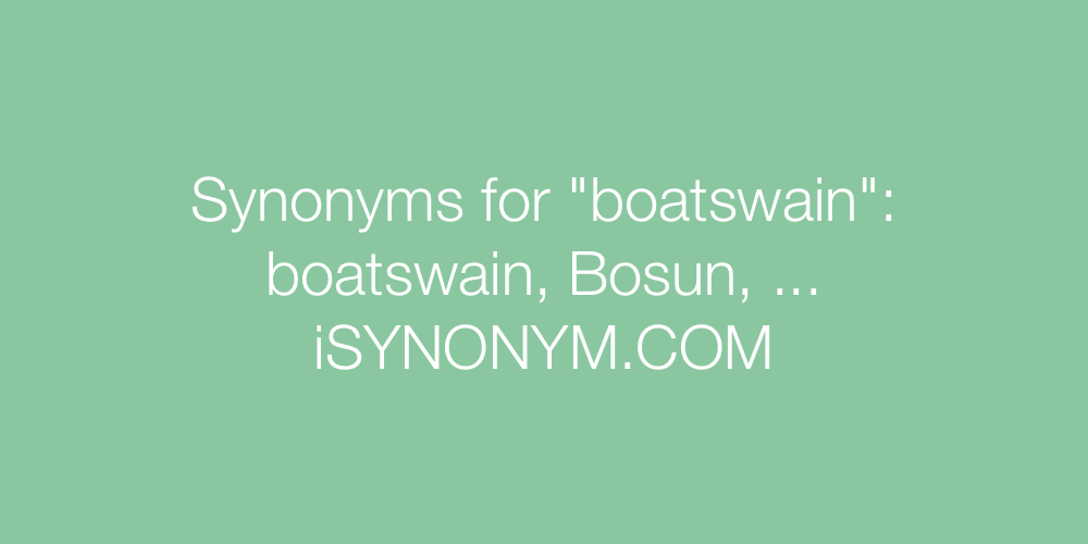 Synonyms boatswain