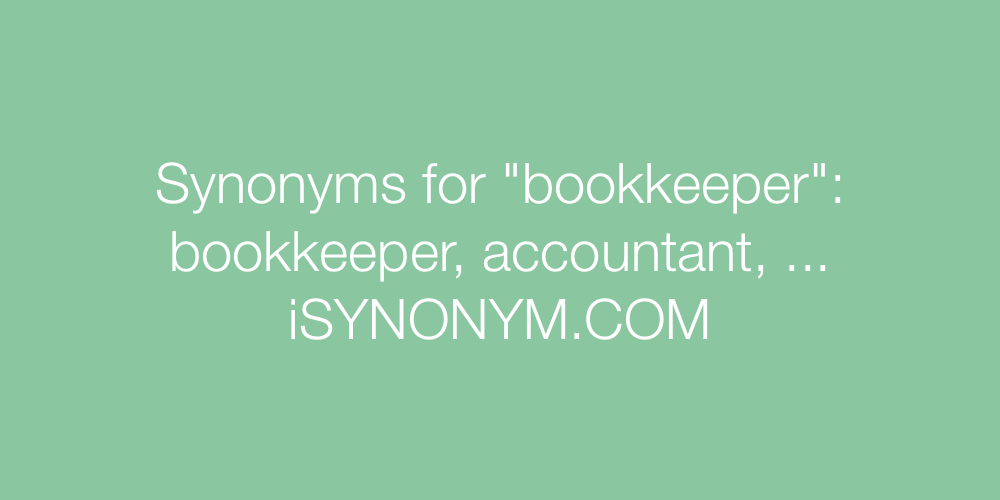 Synonyms bookkeeper