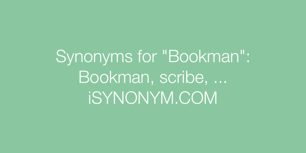Synonyms Bookman