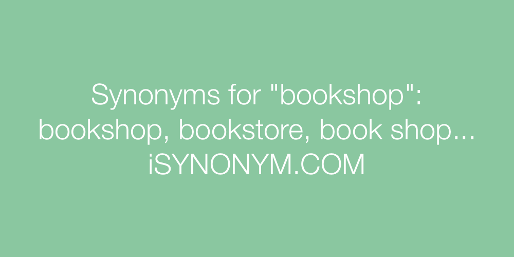 Synonyms bookshop