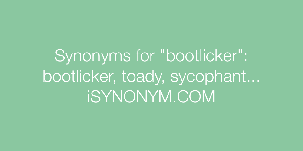 Synonyms bootlicker