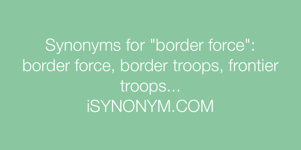 Synonyms border force