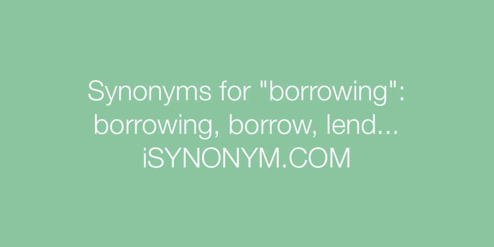 Synonyms borrowing