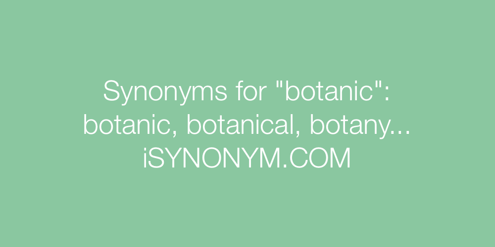 Synonyms botanic