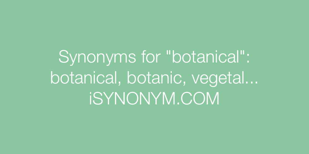 Synonyms botanical