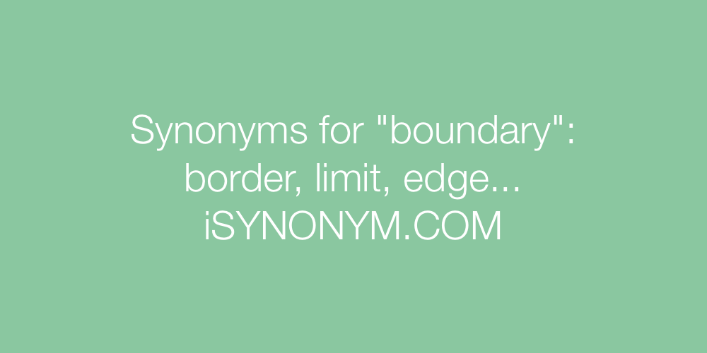 Synonyms boundary