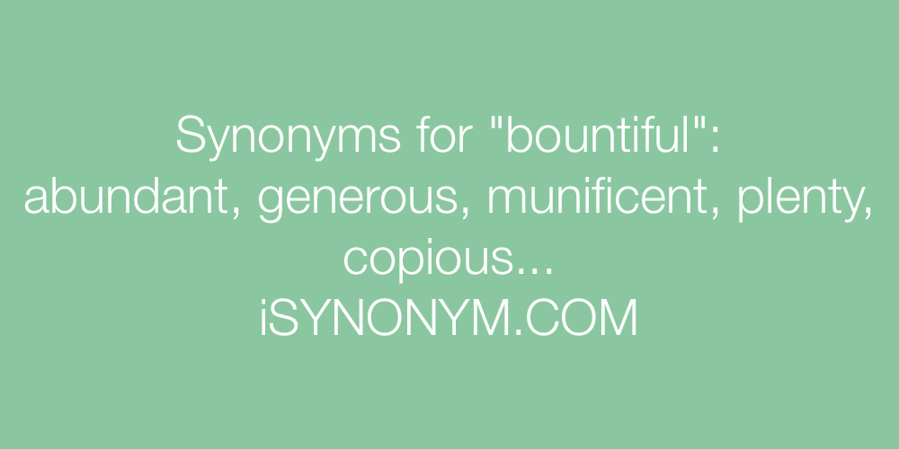 Synonyms bountiful