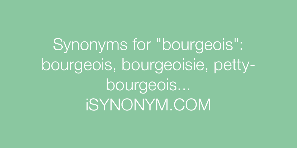 Synonyms bourgeois
