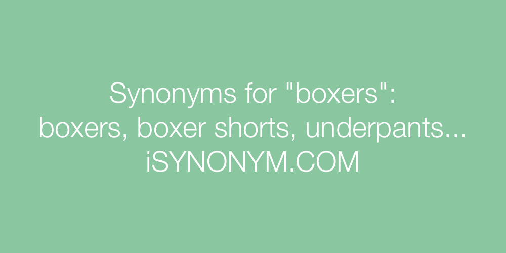 Synonyms boxers