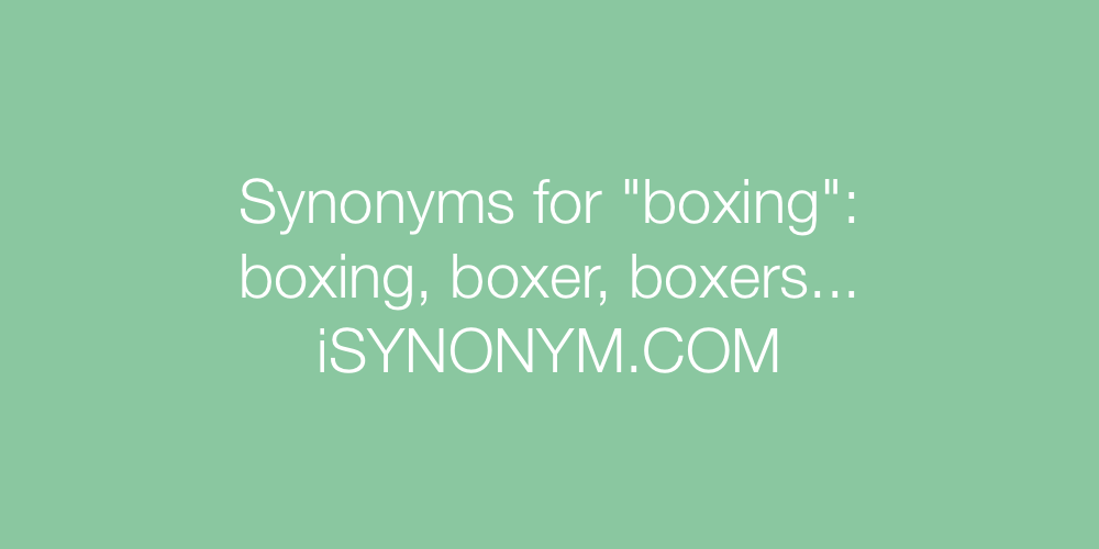 Synonyms boxing
