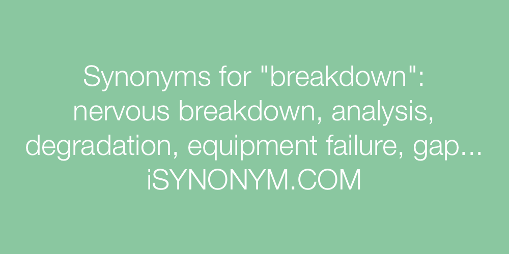 Synonyms breakdown