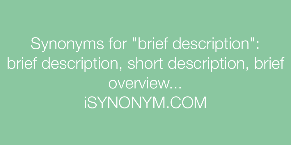 Synonyms brief description