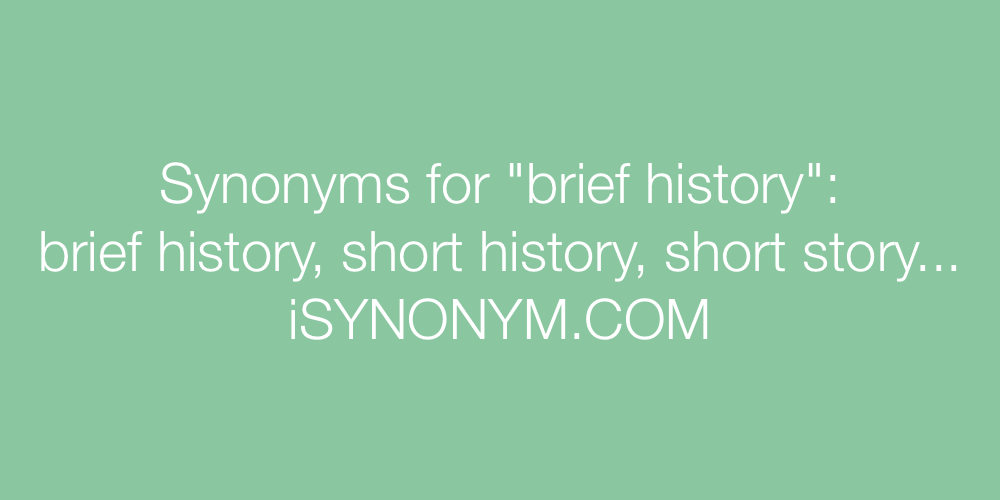 Synonyms brief history