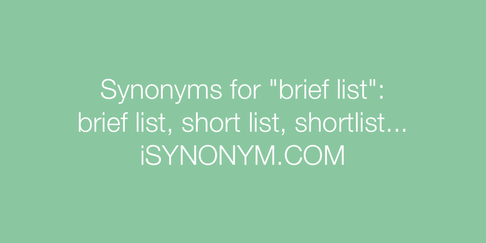 Synonyms brief list