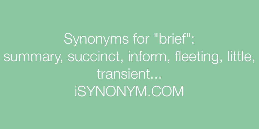 Synonyms brief