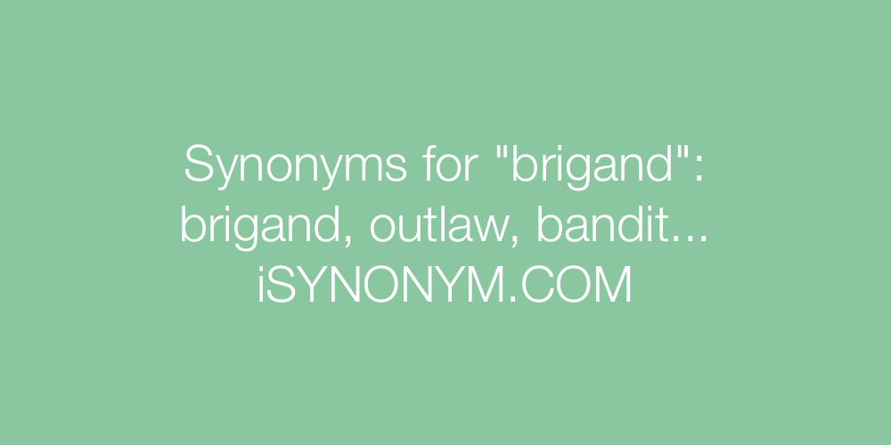 Synonyms brigand