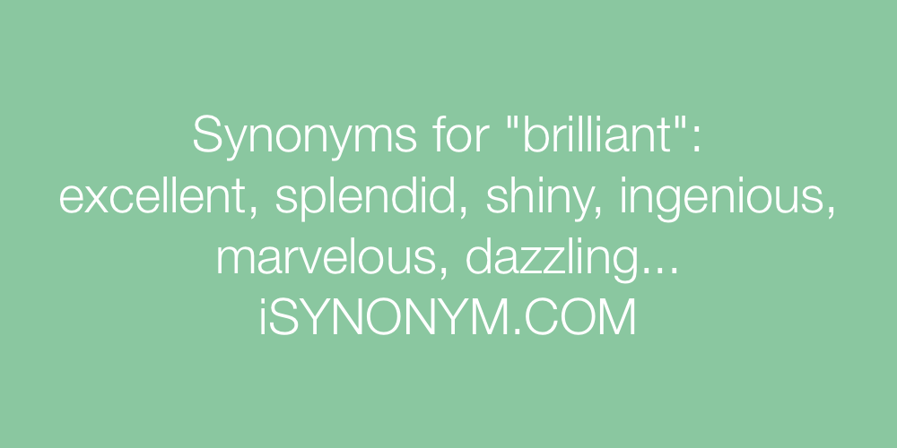 Synonyms brilliant