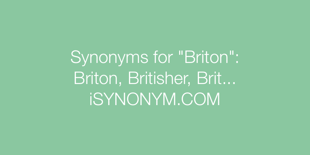 Synonyms Briton