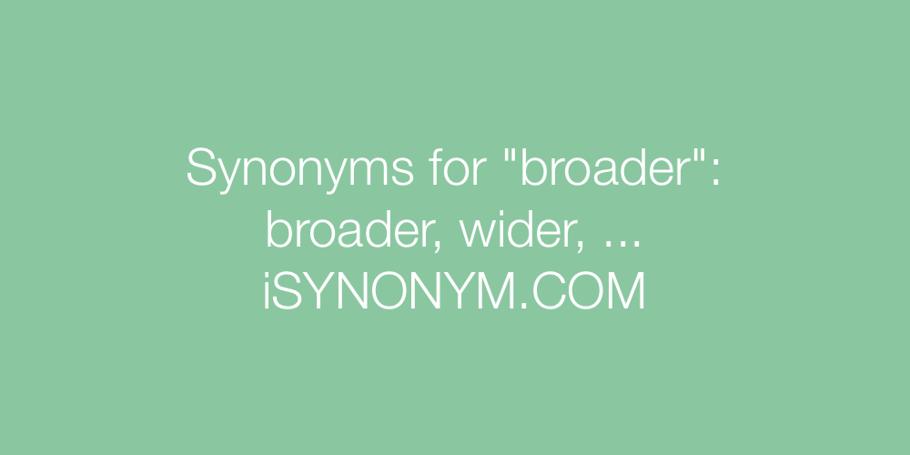 Synonyms broader