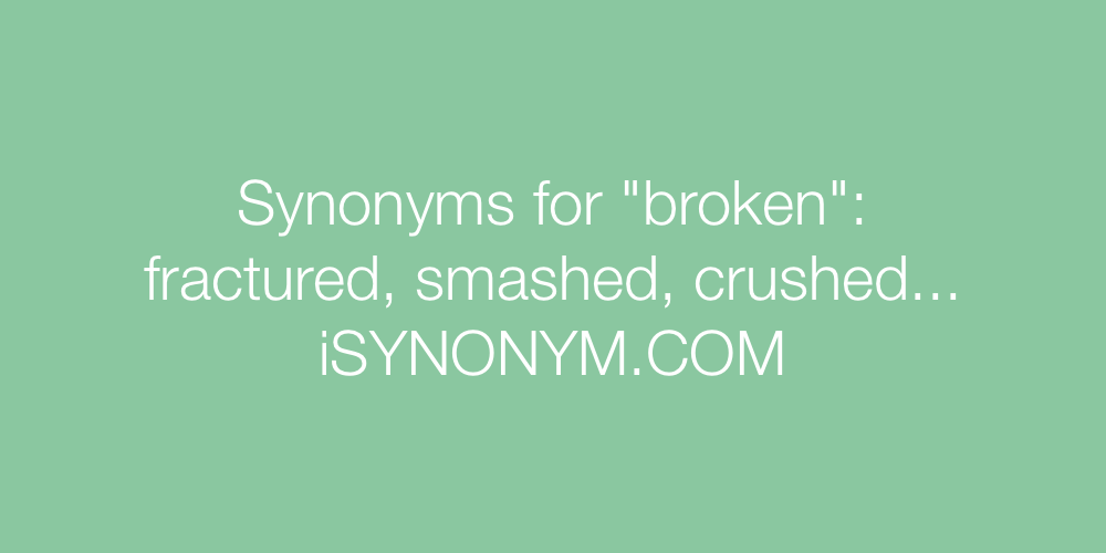 Synonyms broken