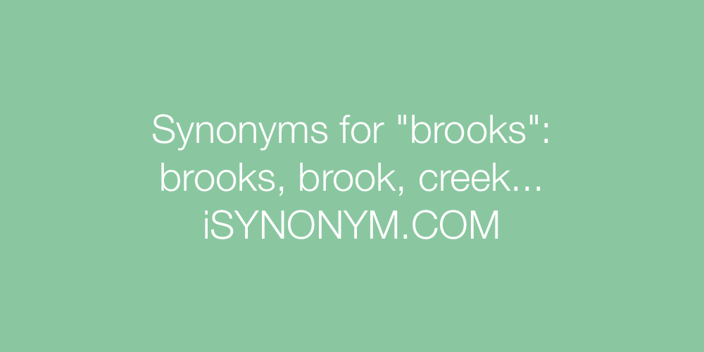 Synonyms brooks