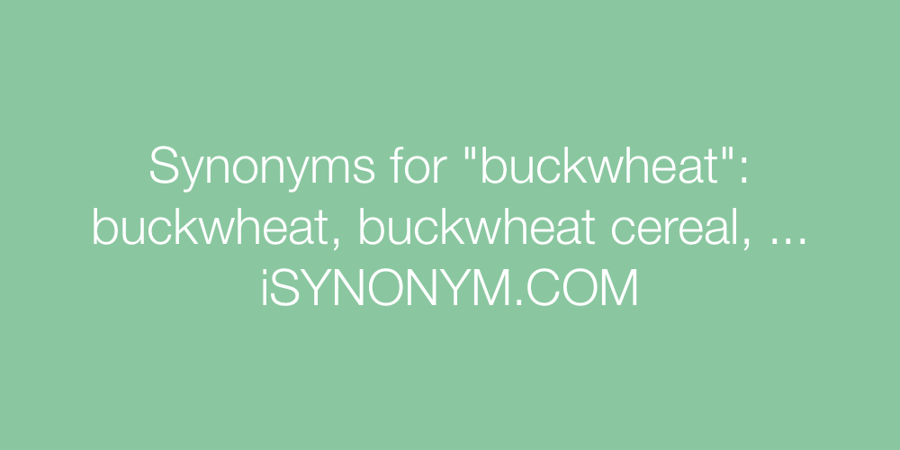 Synonyms buckwheat