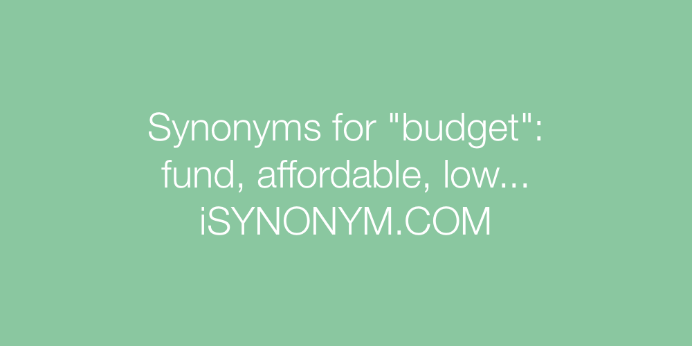 Synonyms budget