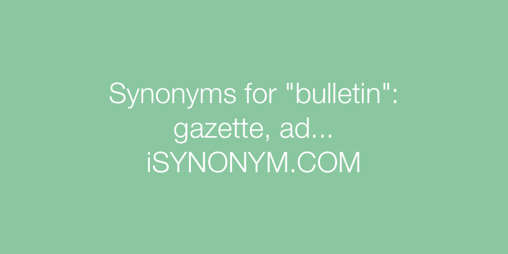 Synonyms bulletin
