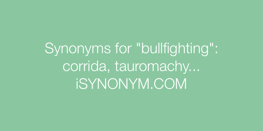 Synonyms bullfighting