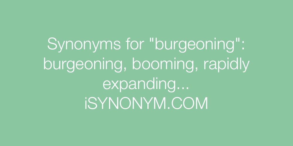 Synonyms burgeoning