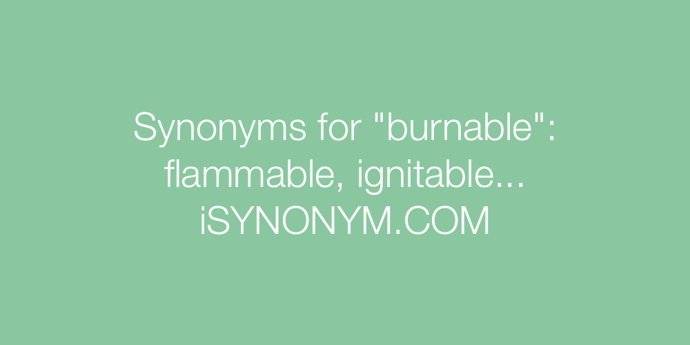 Synonyms burnable